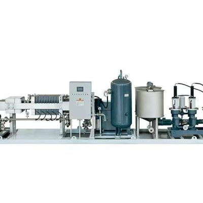 Automatic filter press skid mounted pilot unit